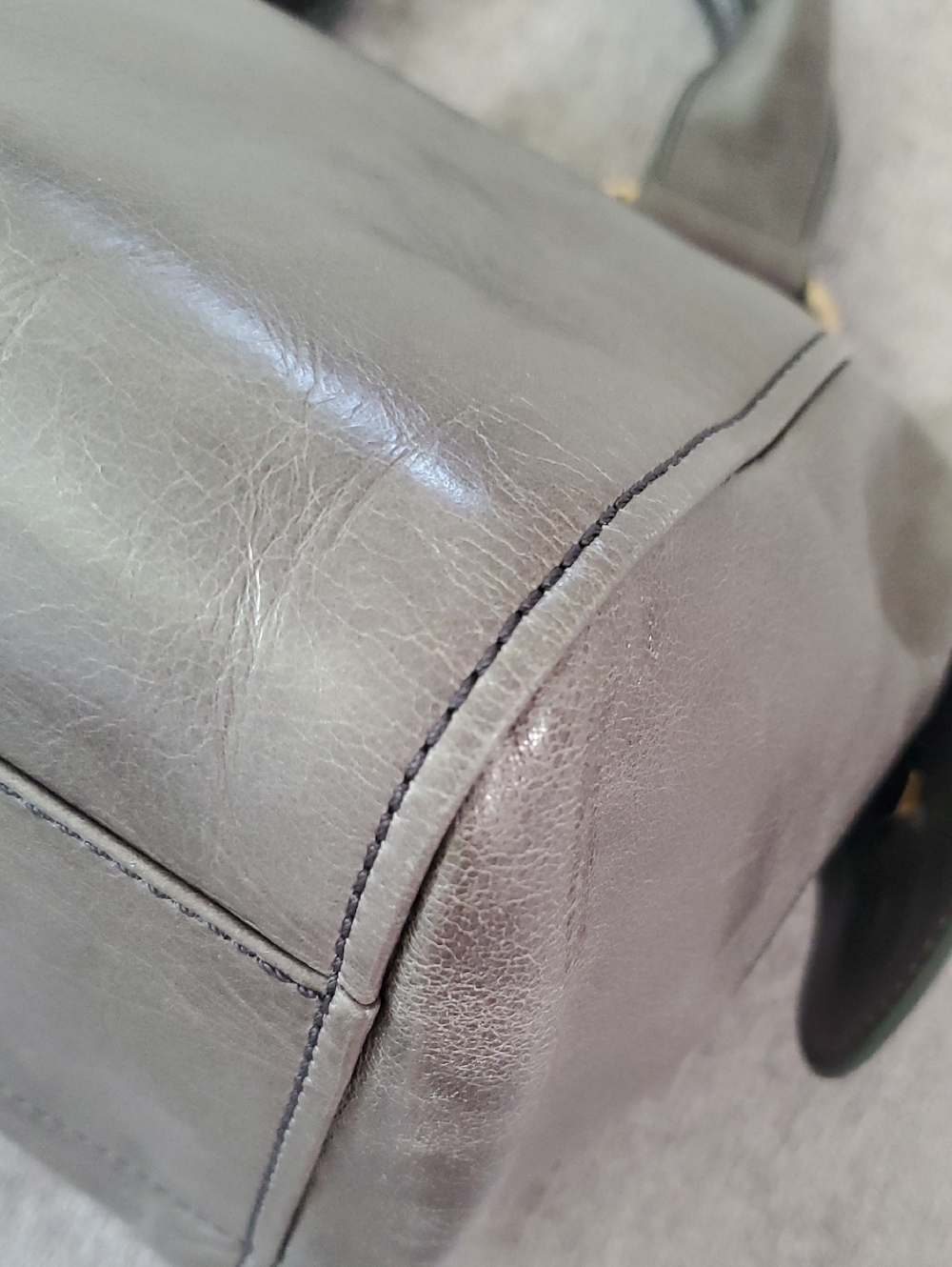 EUC See By Chloe Leather Satchel In Gray With Gold Hardware - Picture 16 of 16